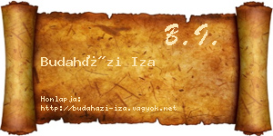 Budaházi Iza névjegykártya